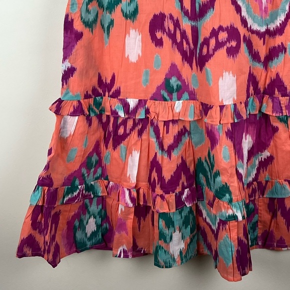 Banjanan Becca Sleeveless Organic Cotton Tiered Dress Floral Spice - Picture 7 of 9